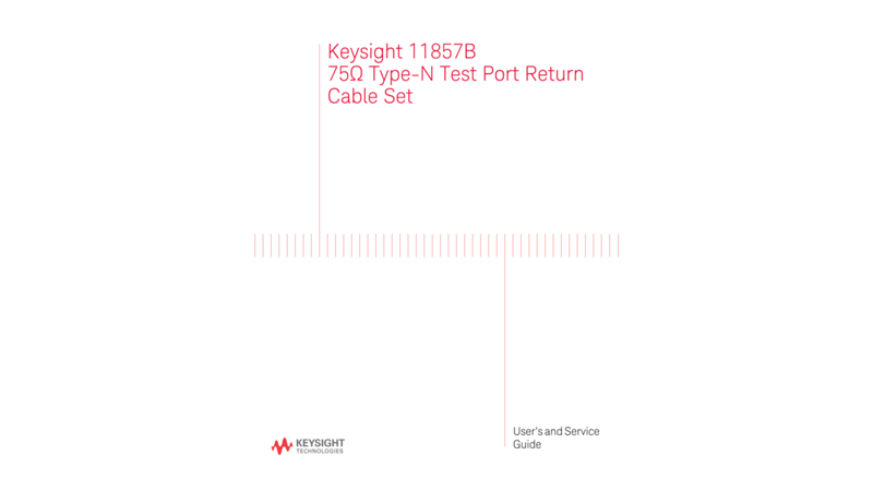 11857B 75 Ohm Type-N Test Port Return Cable Set User's and Service Guide